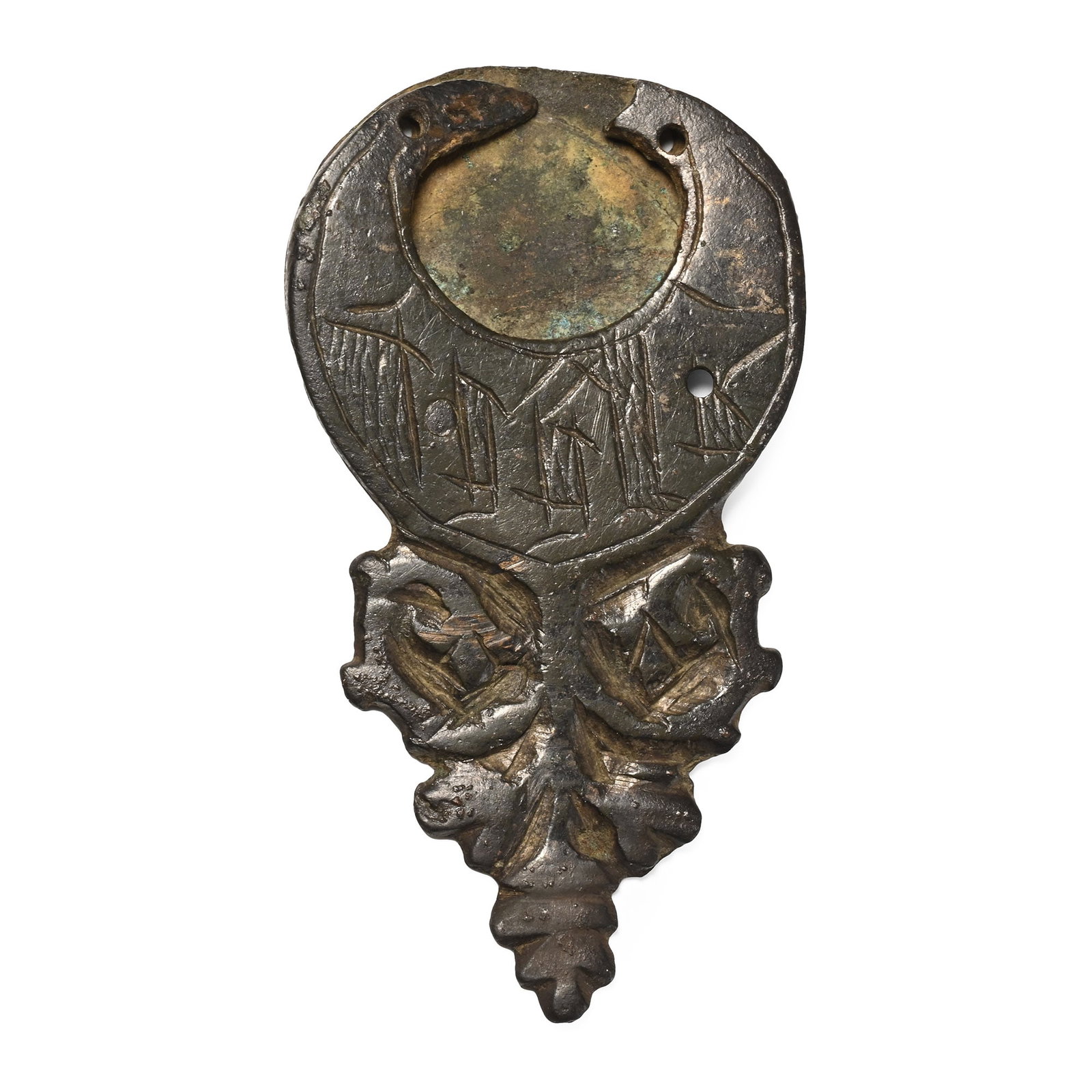 Medieval Knight's Bronze Strap End (1 of 1)