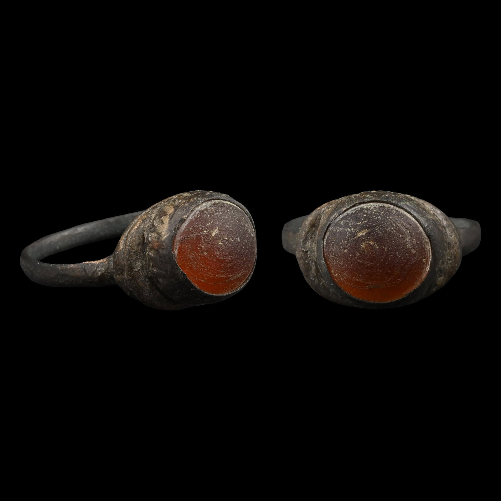 Medieval Bronze Ring with Cabochon (1 of 1)