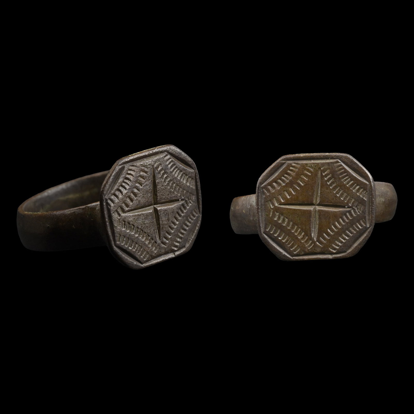 Medieval Bronze Ring with Cross (1 of 1)