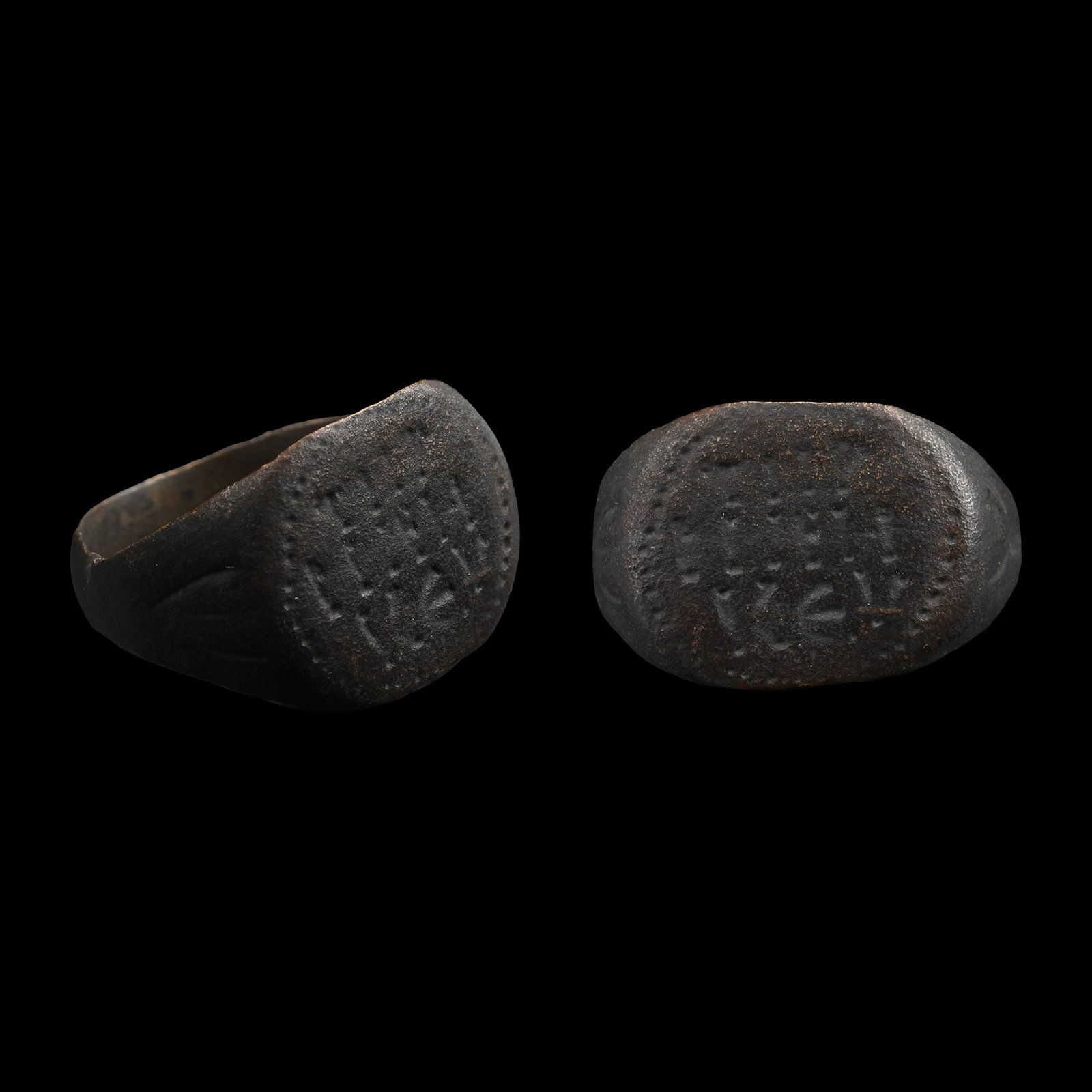 Medieval Bronze Ring with Greek Inscription (1 of 1)
