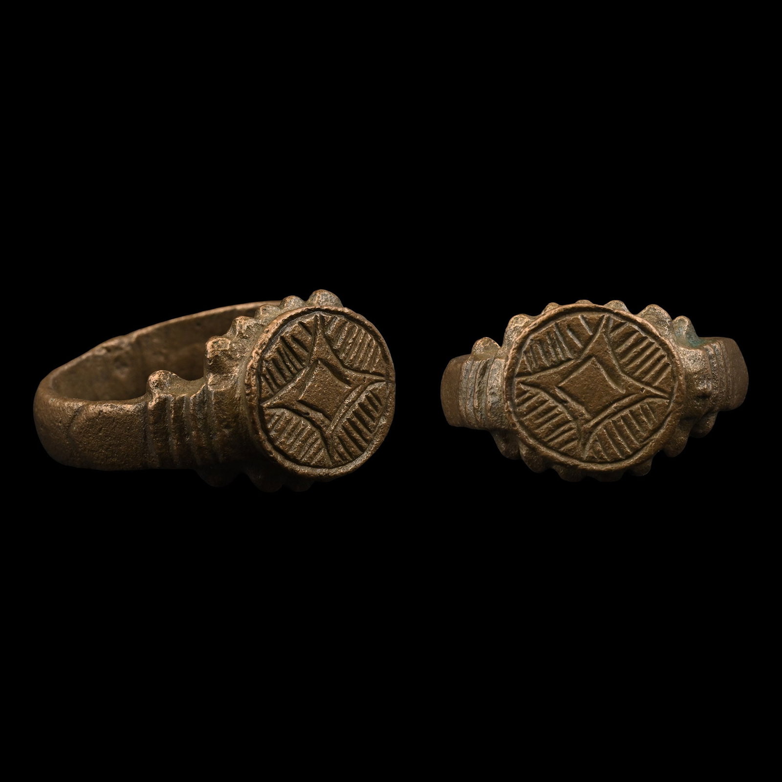 Medieval Bronze Ring with Cross (1 of 1)