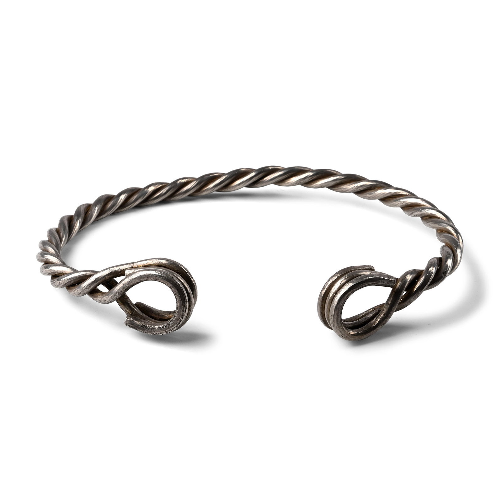 Large Celtic Style Twisted Silver Bar Neck Torc (1 of 2)