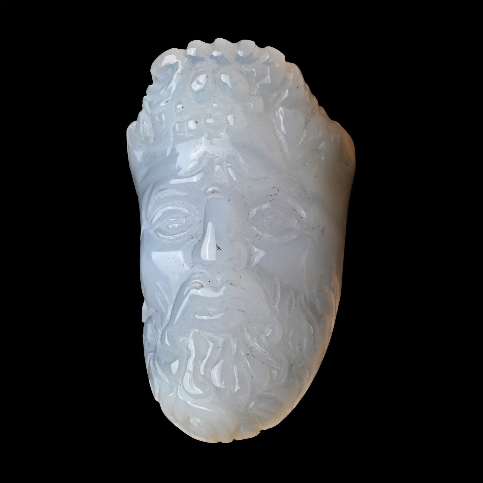 Post Medieval Agate Carved Face of a Bearded Man (1 of 1)