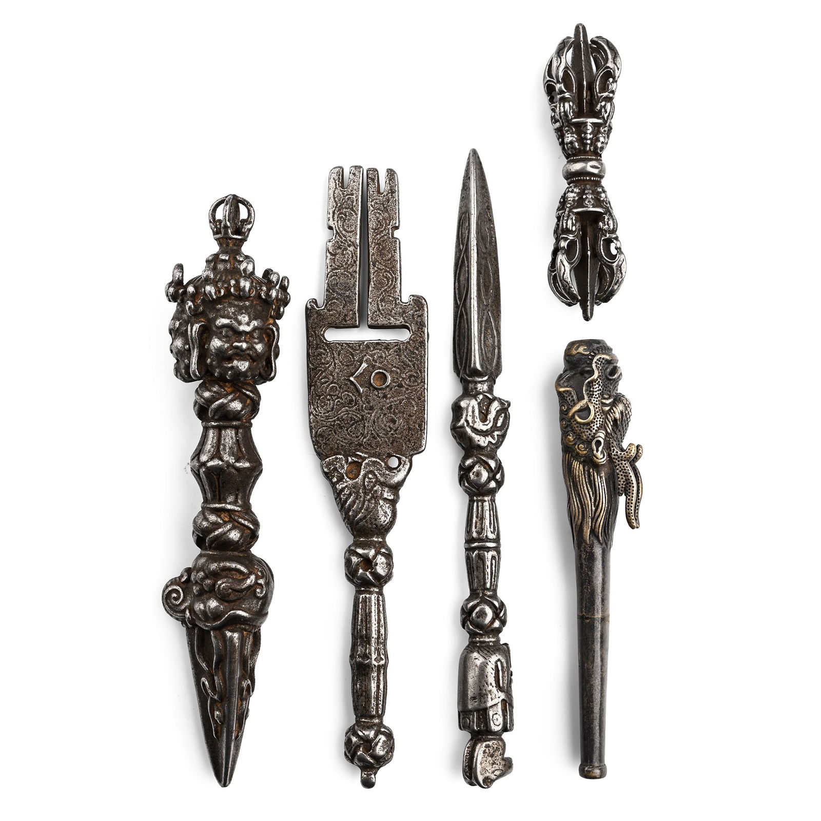 Tibetan Iron Ceremonial Buddhist Artefact Group (1 of 1)