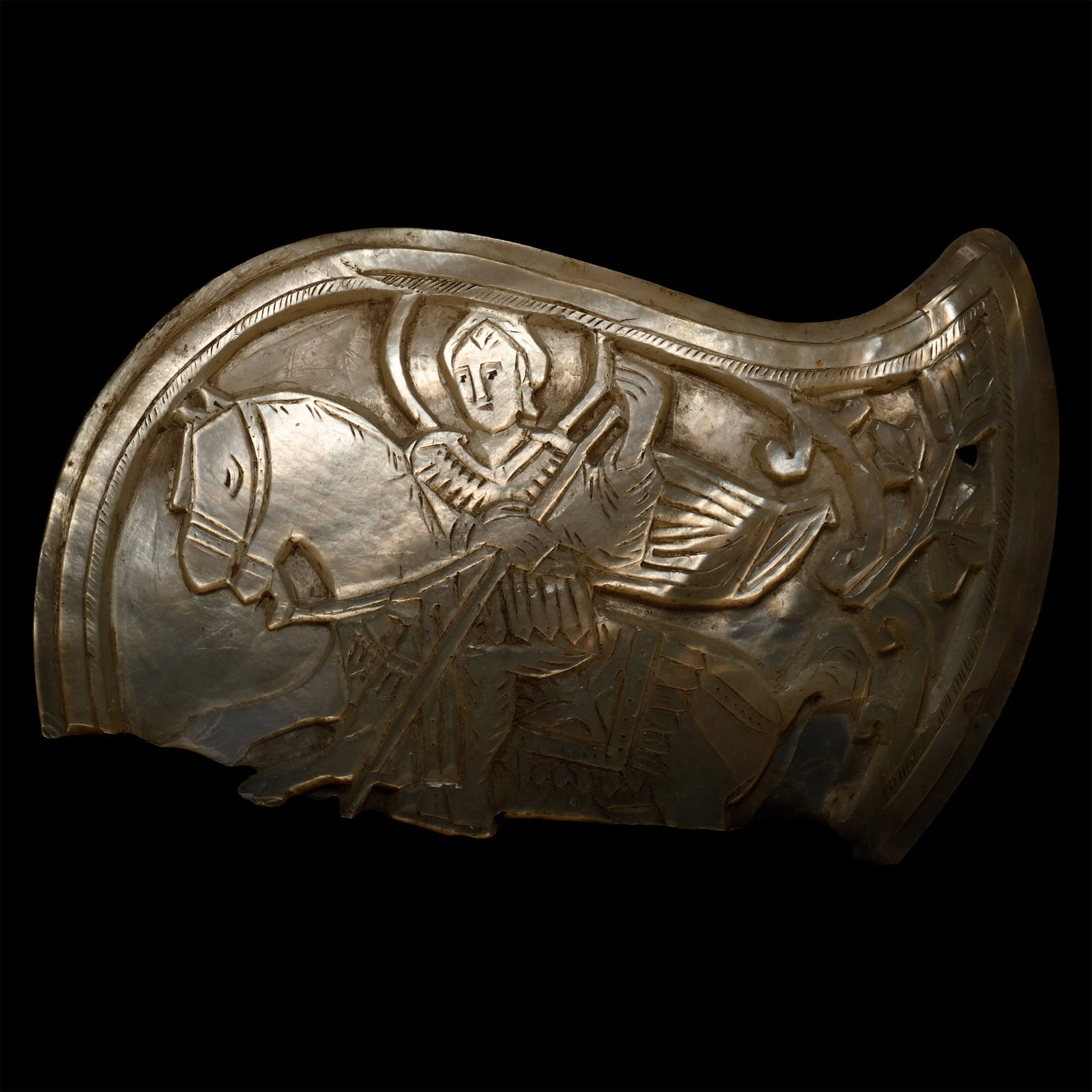Post Medieval Carved Nacre with St George (1 of 1)