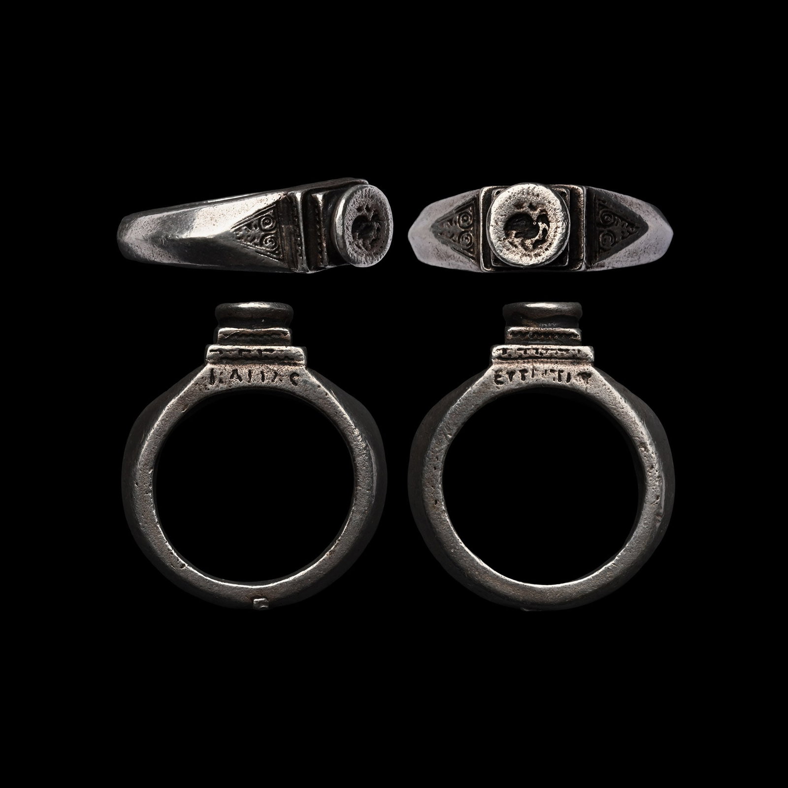 Silver Ring with Inscription to the Sides (1 of 1)