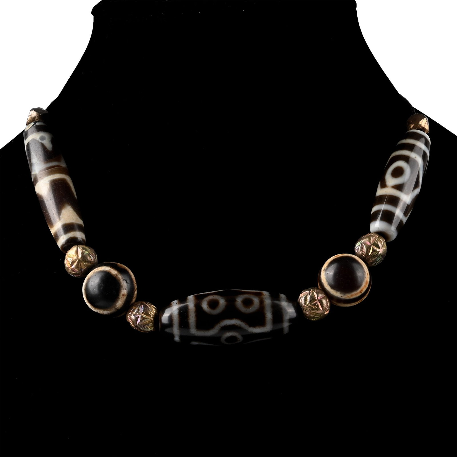 Tibetan Glass Necklace Prayer Bead Group (1 of 1)