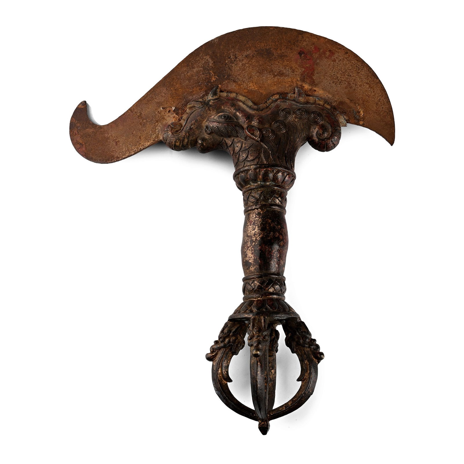 Tibetan Gilt Bronze Ritual Kartika Knife (1 of 1)