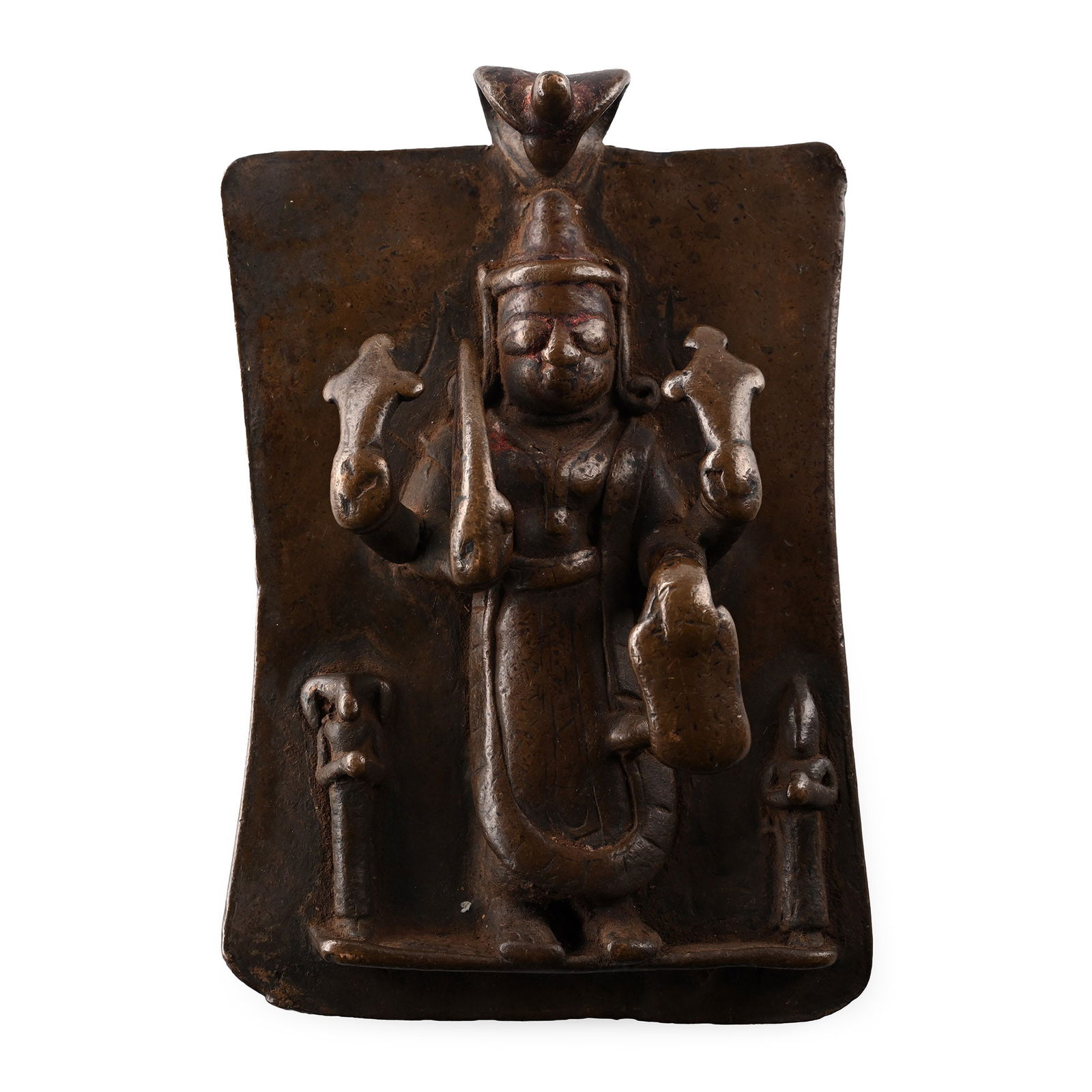 Sacred Copper-Alloy Plaque with Shiva and Attendants (1 of 1)