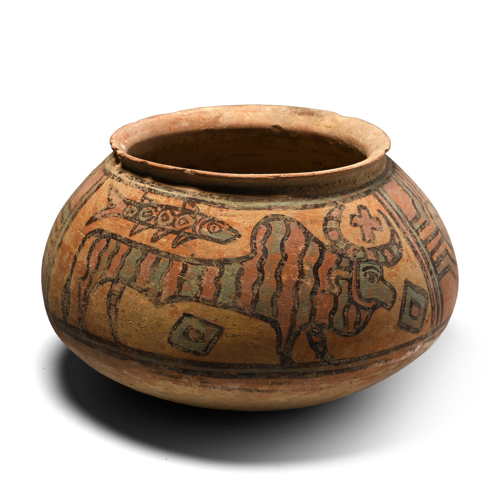 Indus Valley Mehrgarh Terracotta Vessel with Animals (1 of 2)