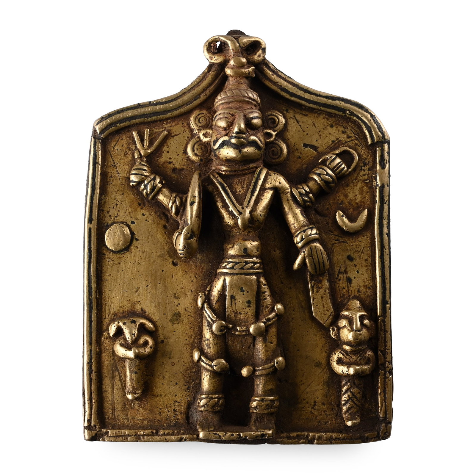 Sacred Brass Plaque with Shiva and Attendants (1 of 1)