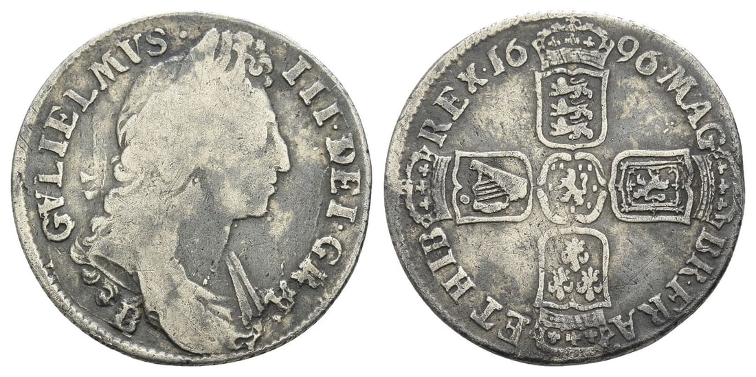 Great Britain. Stuart (Orange), William III 'Double Error' AR Shilling. (1 of 1)
