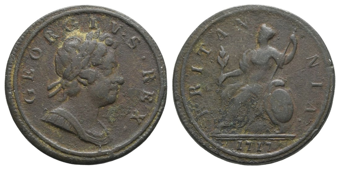 England. Hanover, George I AE Halfpenny. (1 of 1)