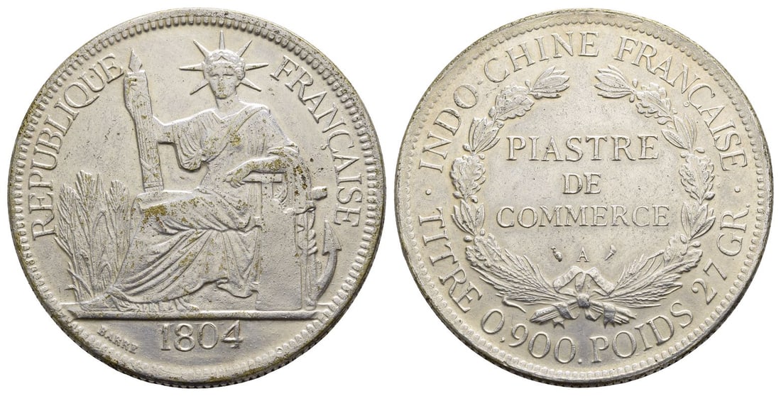 French Indo-China One Piastre '1804 Unknown Date' Reproduction. (1 of 1)