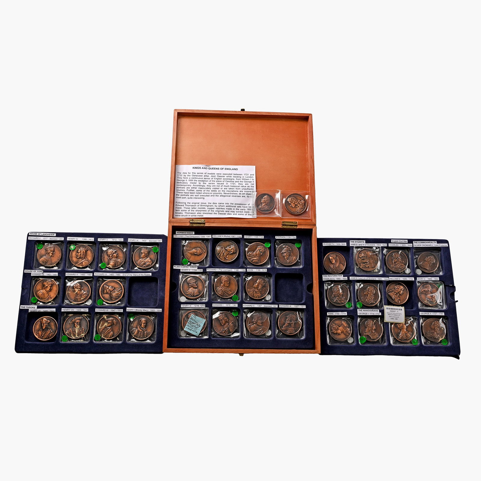 Group of Forty One [41] Restruck Dassier's Kings and Queens of England AE Commemorative Medals. (1 of 2)