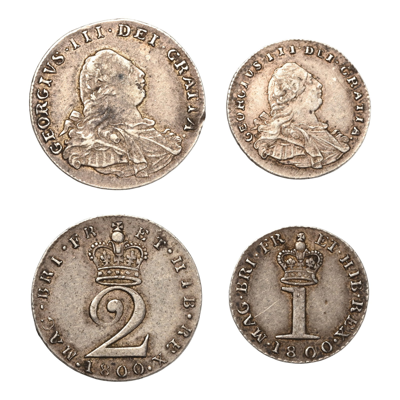 England. Hanover, Group of Two [2] George III AR Maundy Twopence and Penny. (1 of 1)