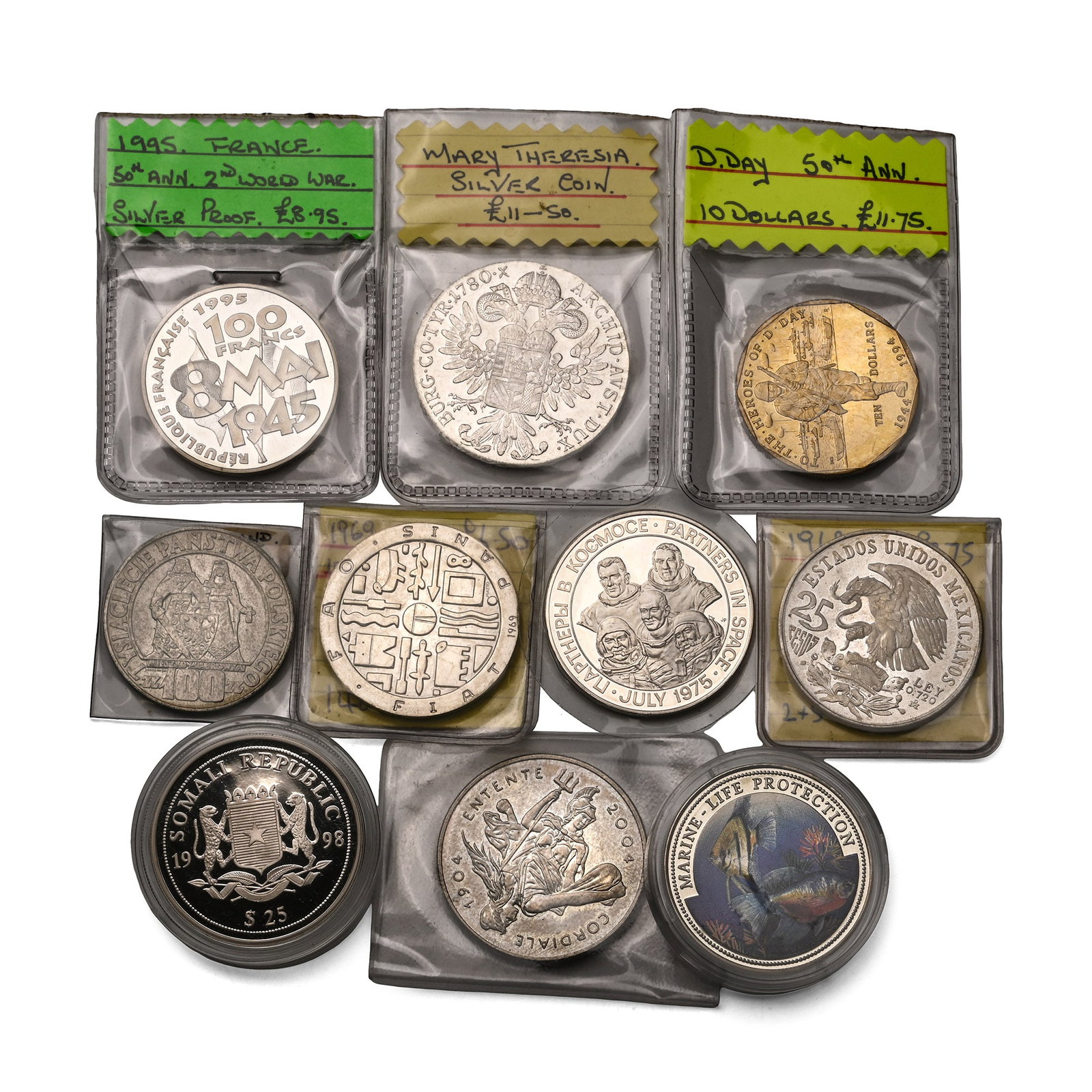 Mixed Group of Ten [10] World Silver Proof and Other Coins. (1 of 2)