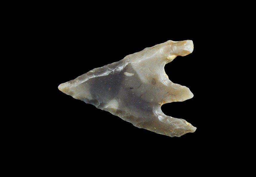 Bronze Age Flint Barbed and Tanged Arrowhead
