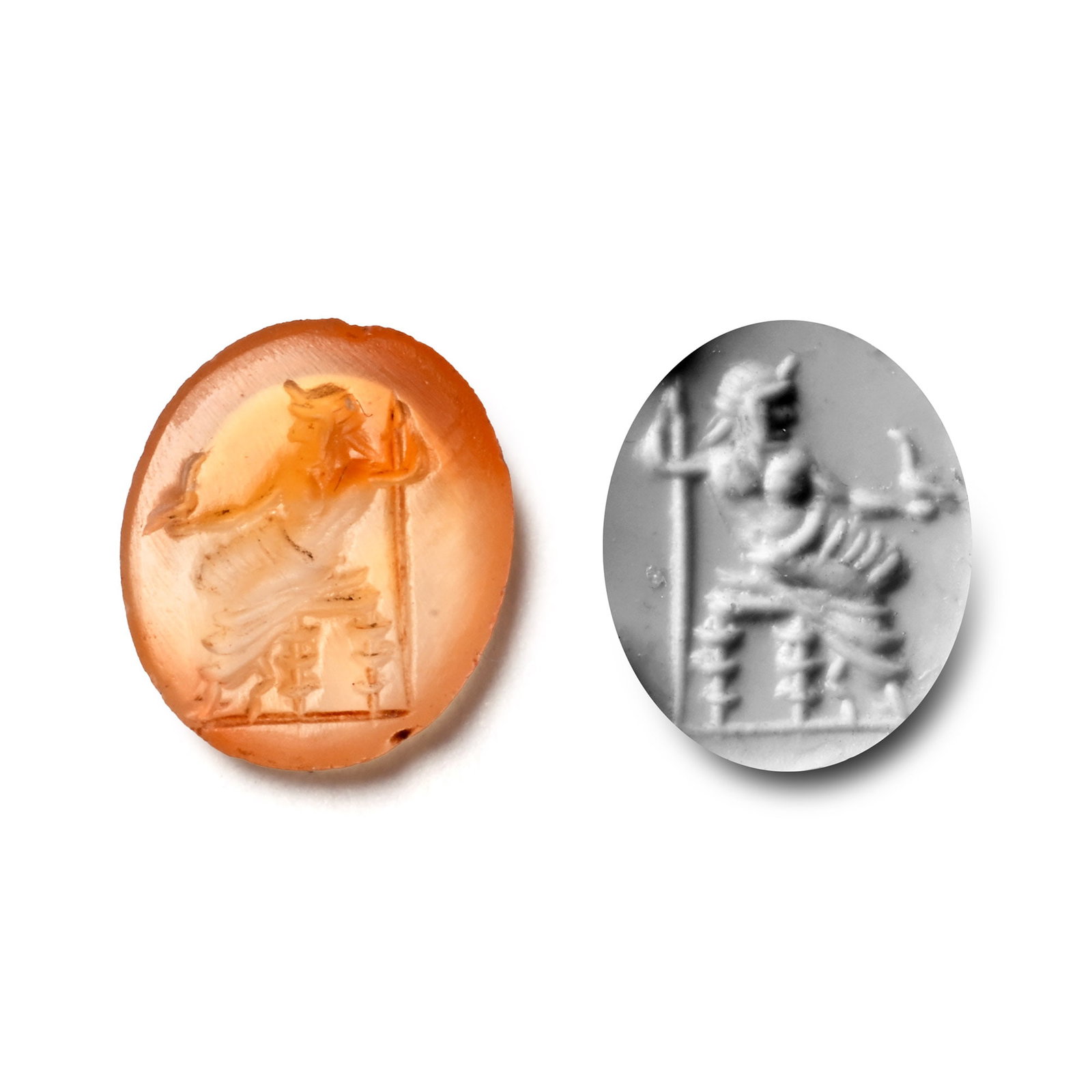 Roman Carnelian Gemstone with God Zeus Seated Holding Eagle (1 of 1)