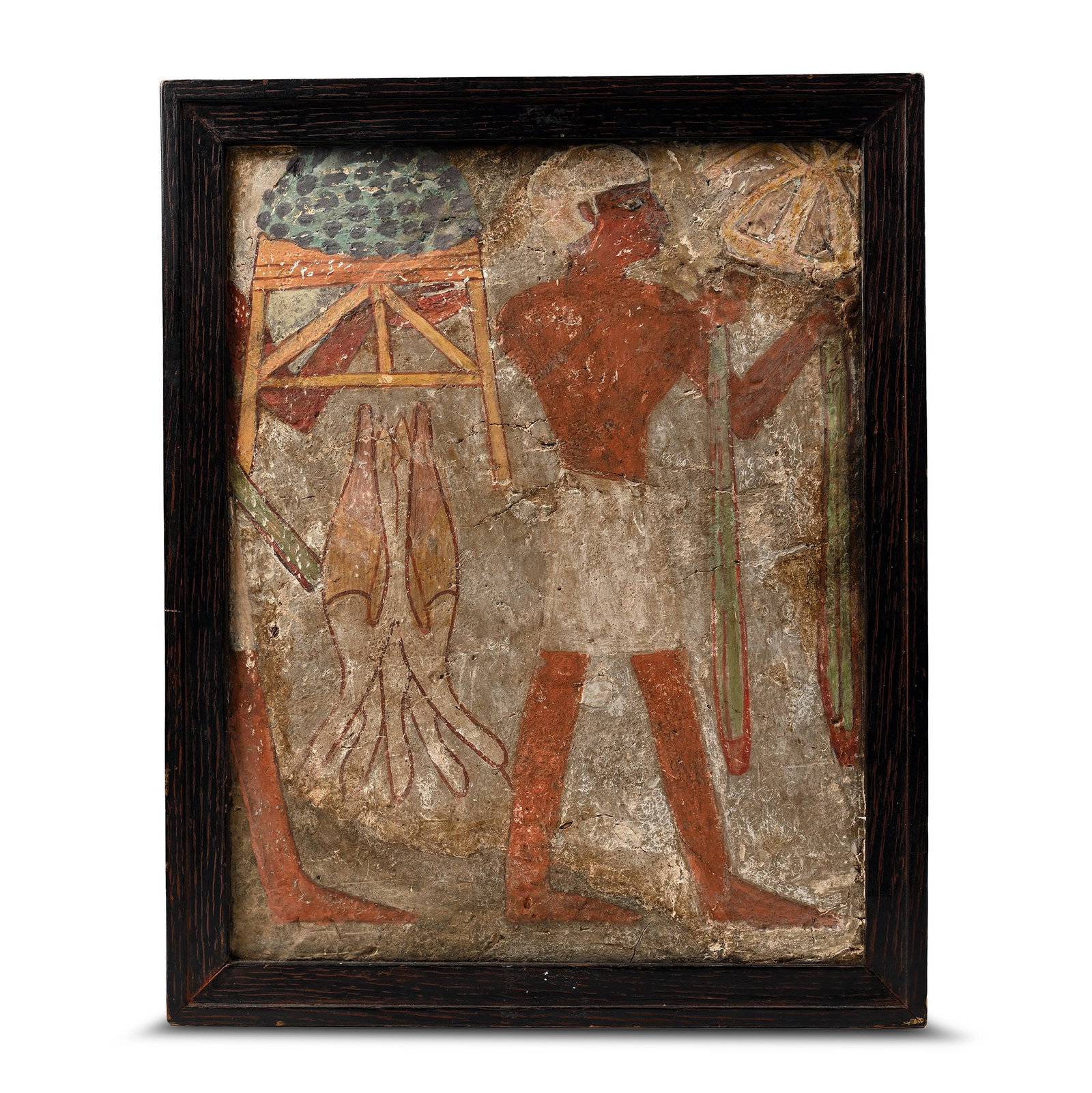 Egyptian Limestone Fresco with Servant Carrying Geese (1 of 1)