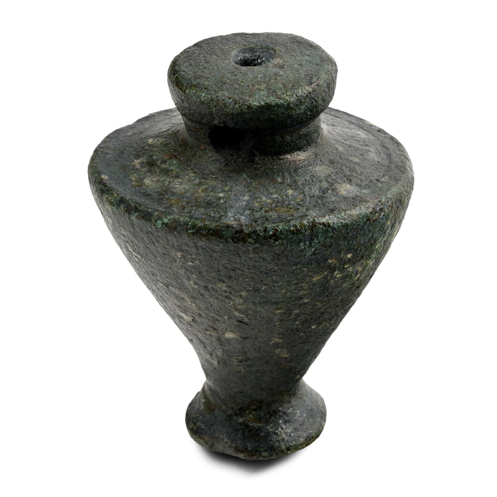 Large Roman Bronze Mason's Plumb Bob Weight: 1st-4th century A.D. Conical body with a flaring point and top. 333 grams, 59 mm (2 3/8 in.). From the estate of Mr Eduard Steiner, Hainburg/Carnuntum (1933-2025). Acquired on the European art market.