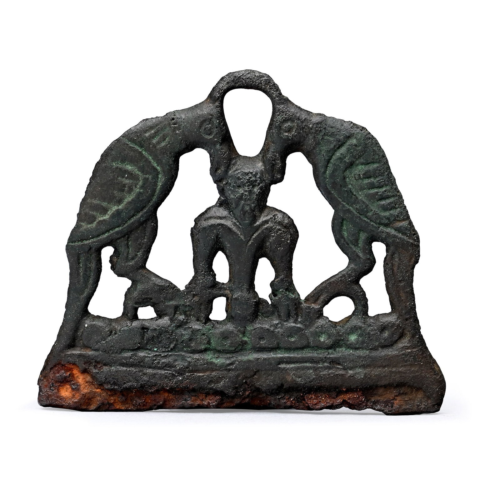 Viking Age Bronze Odin with Ravens Fire Striker (1 of 2)