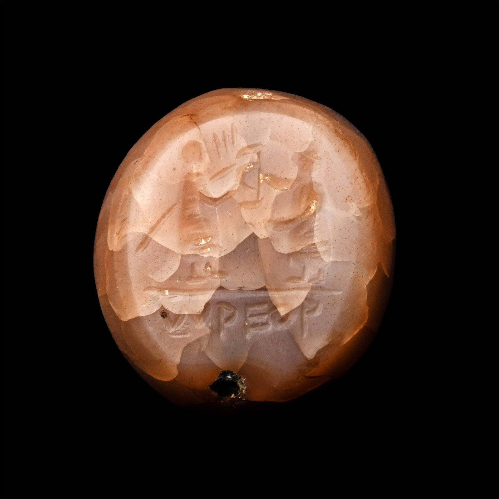 Eastern Roman Agate Amuletic Seal with Inscription (1 of 1)