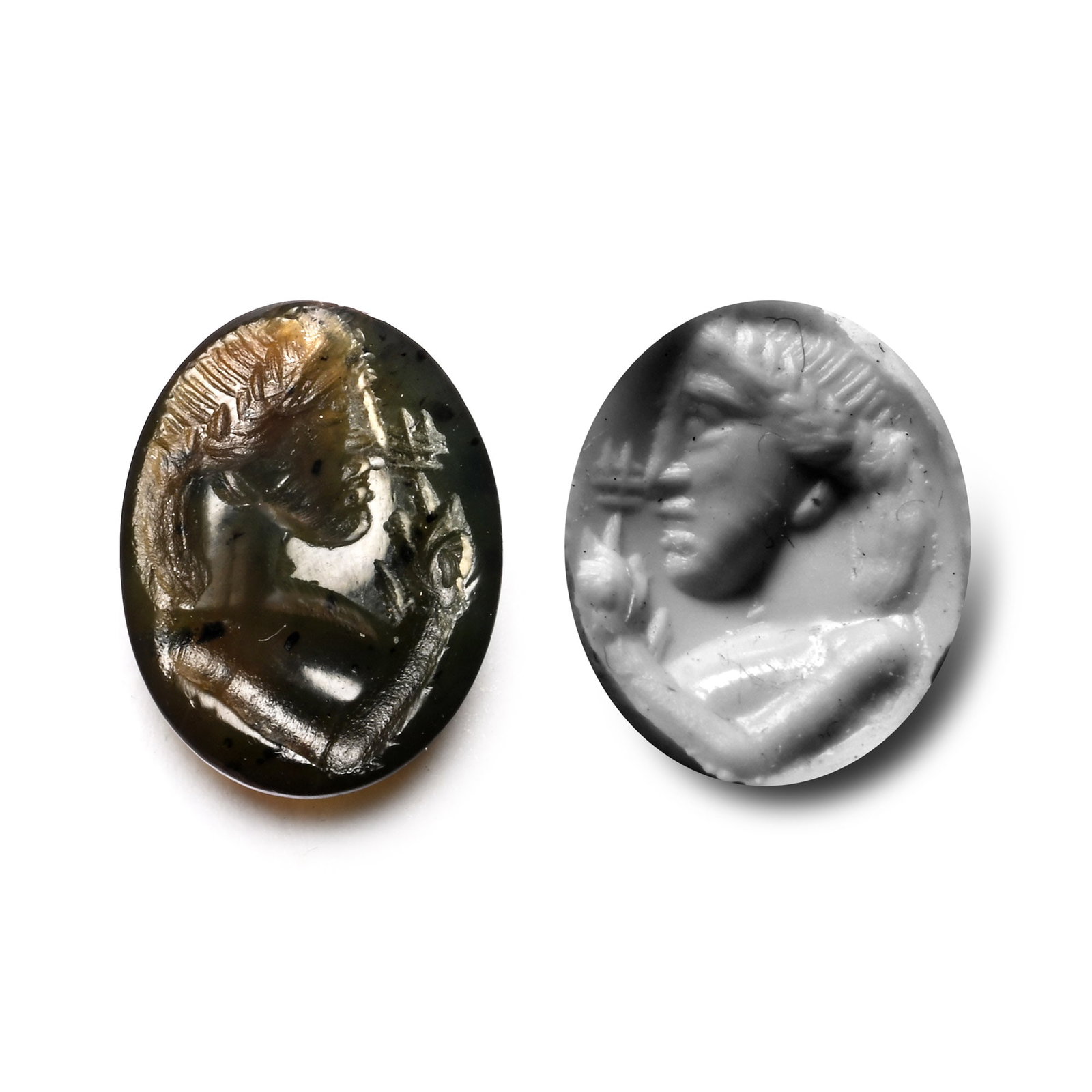 Roman Chrome Chalcedony Gemstone with Female Portrait (1 of 1)