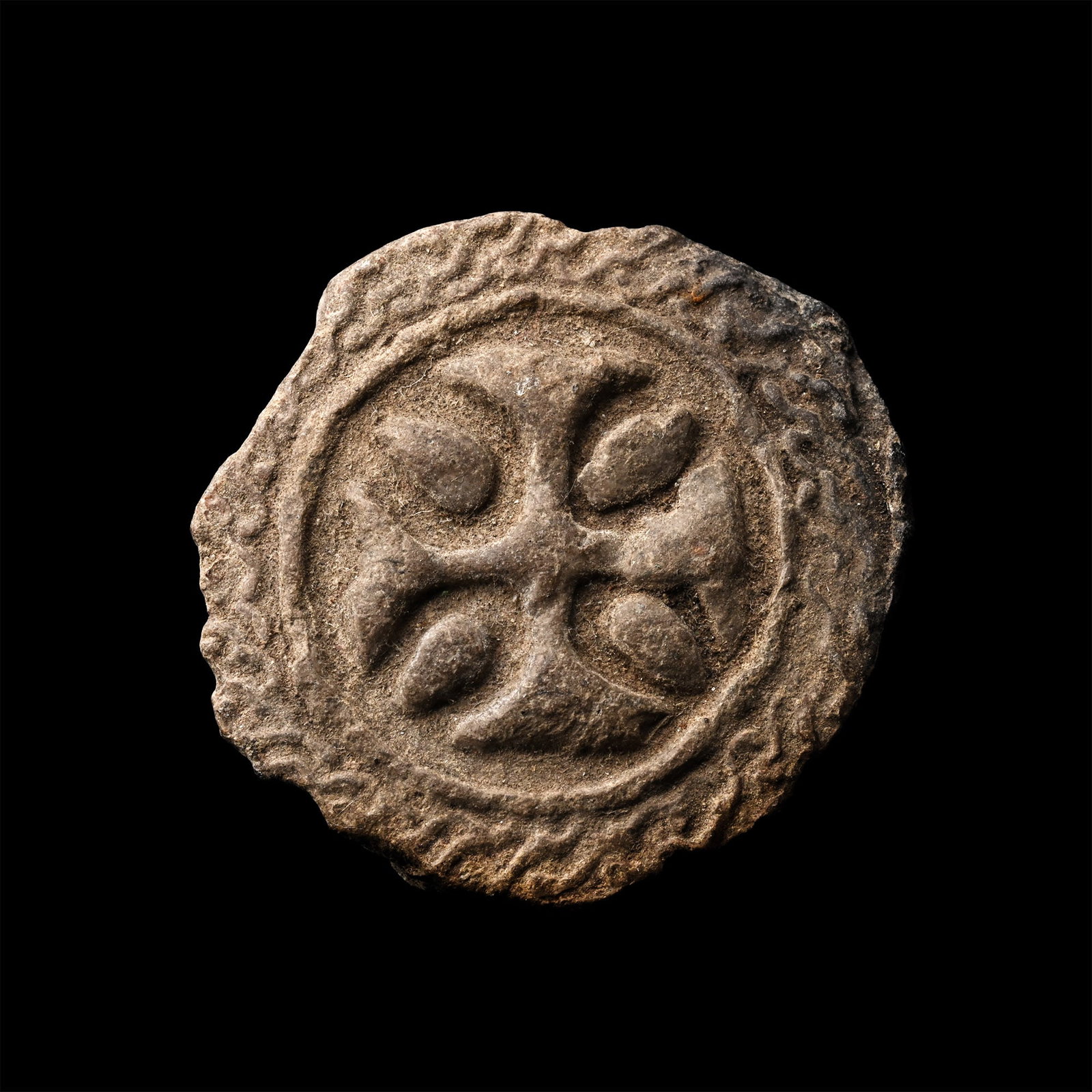 Byzantine Terracotta Roundel with Cross (1 of 1)