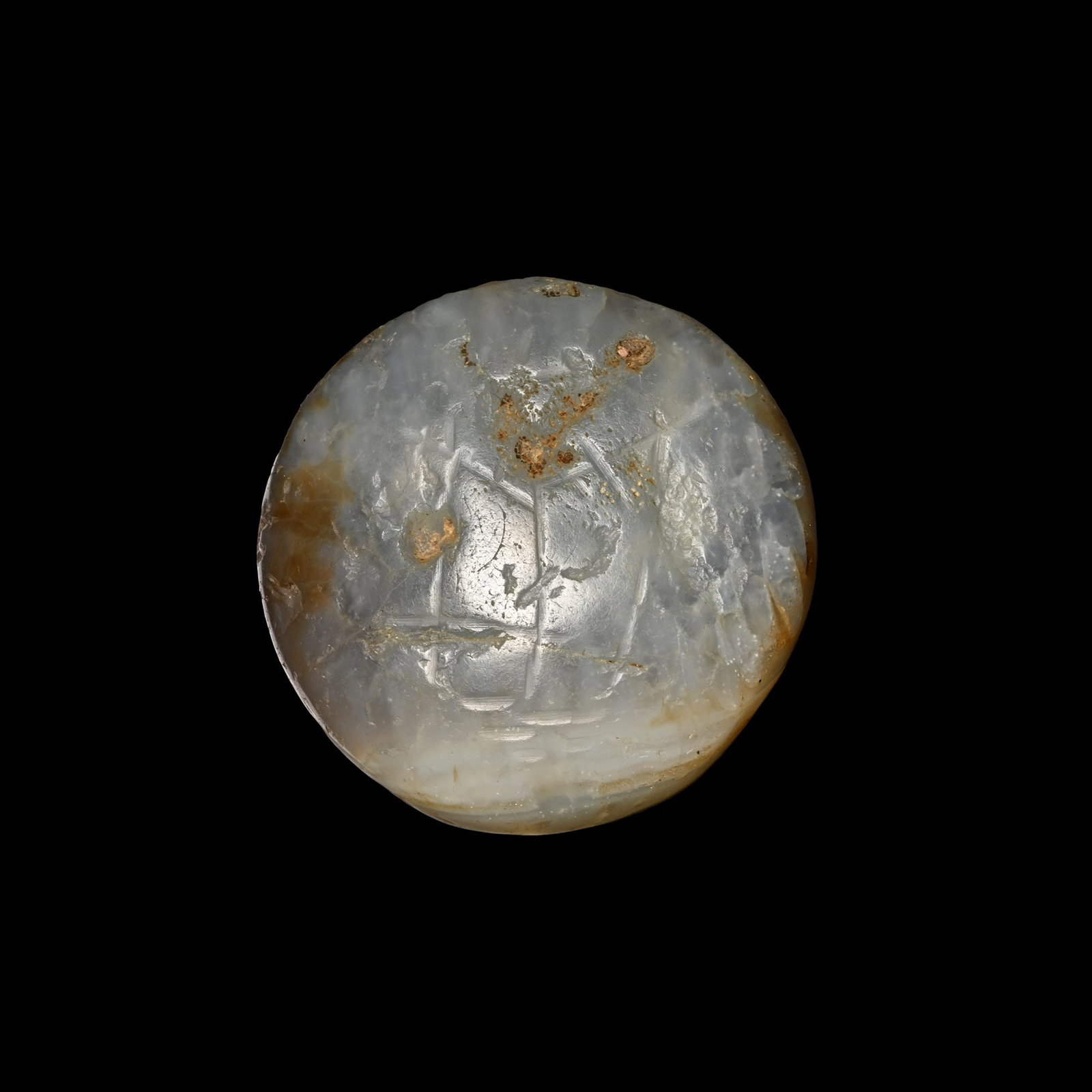 Large Sasanian Banded Agate Stamp Seal (1 of 1)