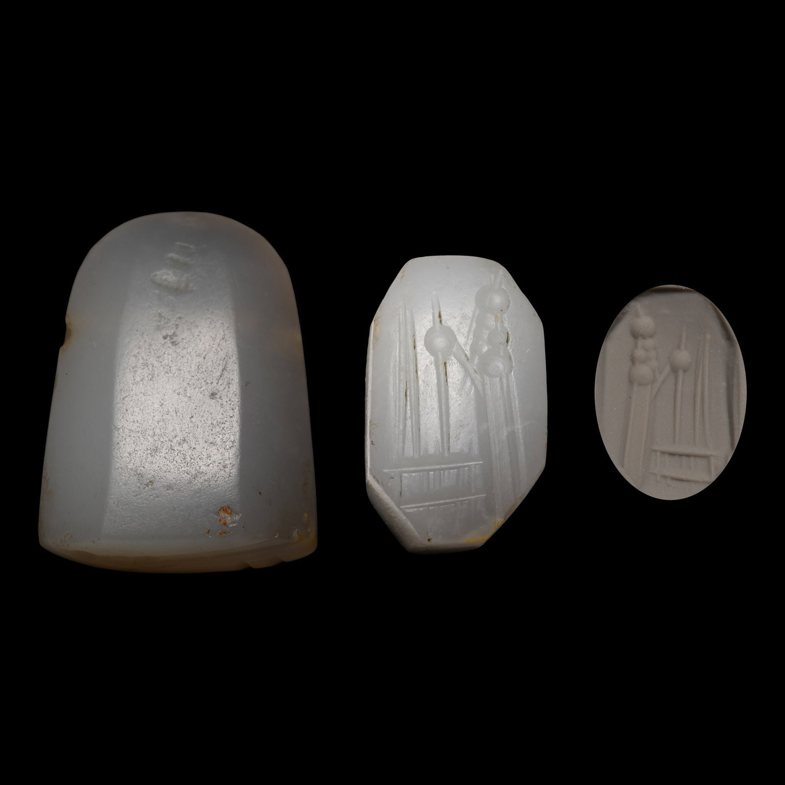 Neo-Babylonian Chalcedony Stamp Seal with Figure (1 of 1)