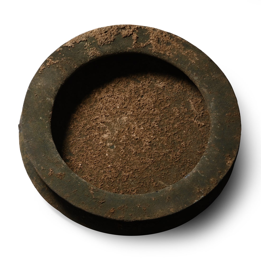 Heavy Luristan Bronze Dish: 13th-7th century B.C. Comprising a shallow body with sharply sloping walls and wide, everted rim. 712 grams, 19.5 cm (7 3/4 in.). Acquired 1980-2015. Ex Abelita family collection. TimeLine Auctions fo