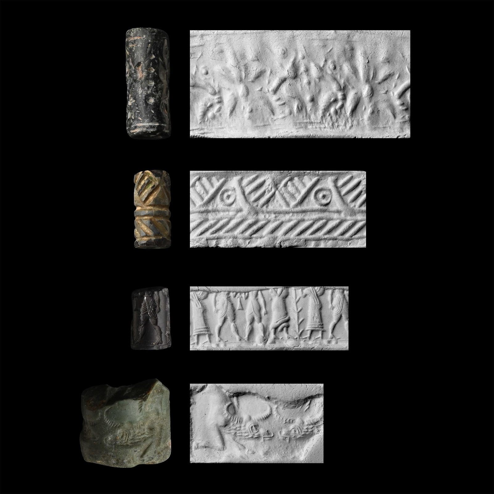 Western Asiatic Stone Cylinder Seal Group (1 of 1)