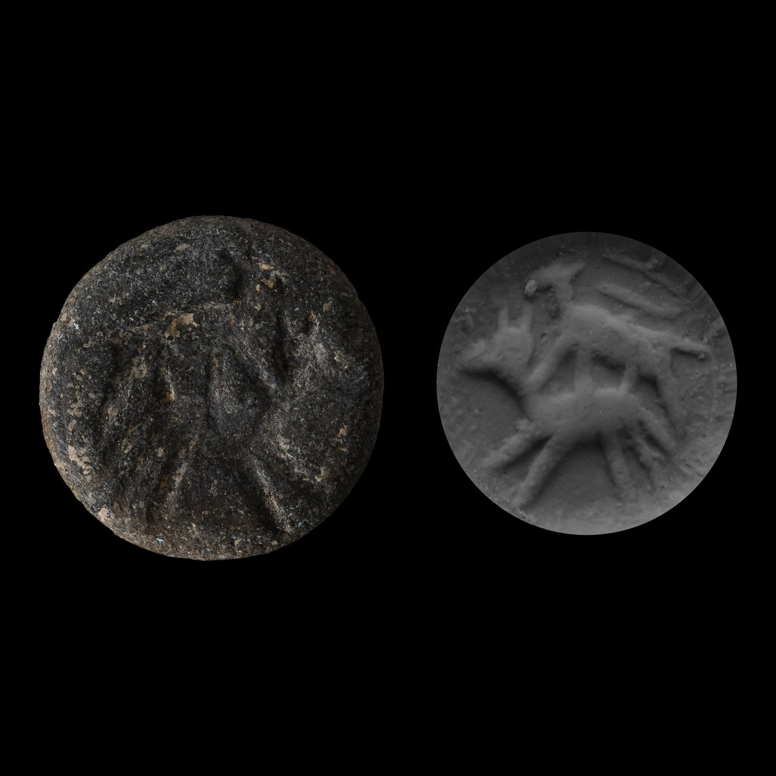 Western Asiatic Stone Stamp Seal with Mating Animals (1 of 1)