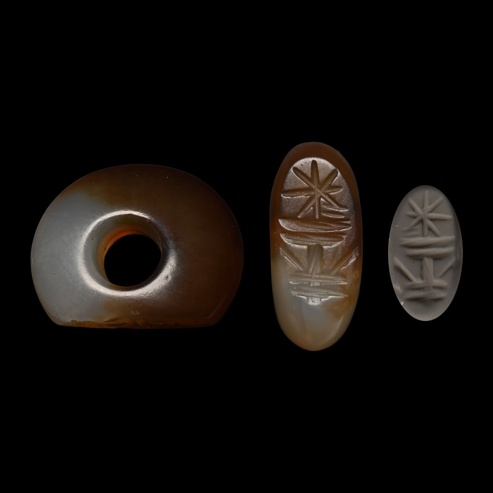 Sasanian Banded Agate Stamp Seal with Star (1 of 1)