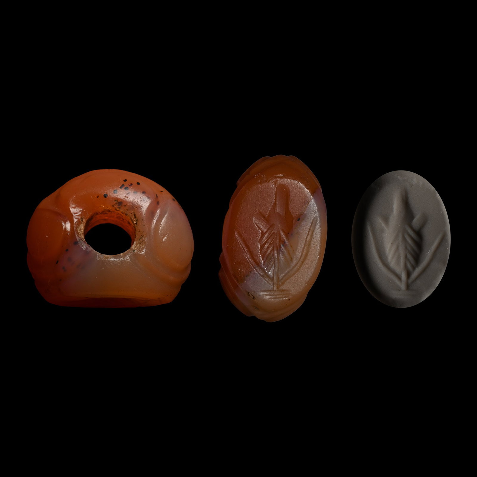 Sasanian Carnelian Stamp Seal with Flower (1 of 1)