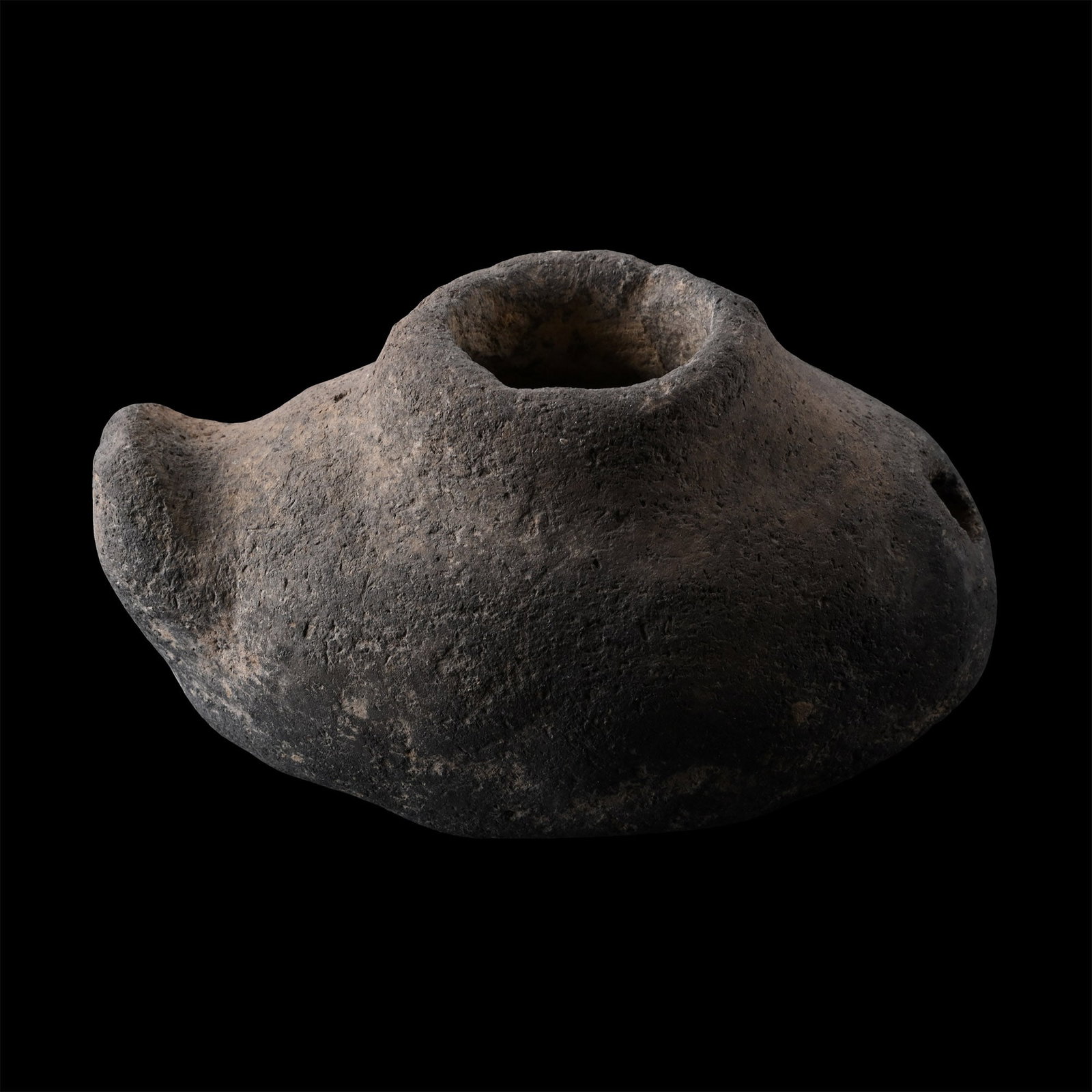 Holy Land Black-Burnished Oil Lamp (1 of 1)