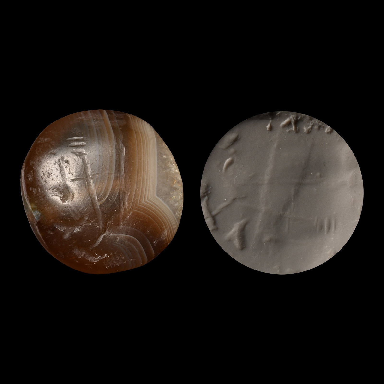 Large Sasanian Banded Agate Stamp Seal (1 of 1)