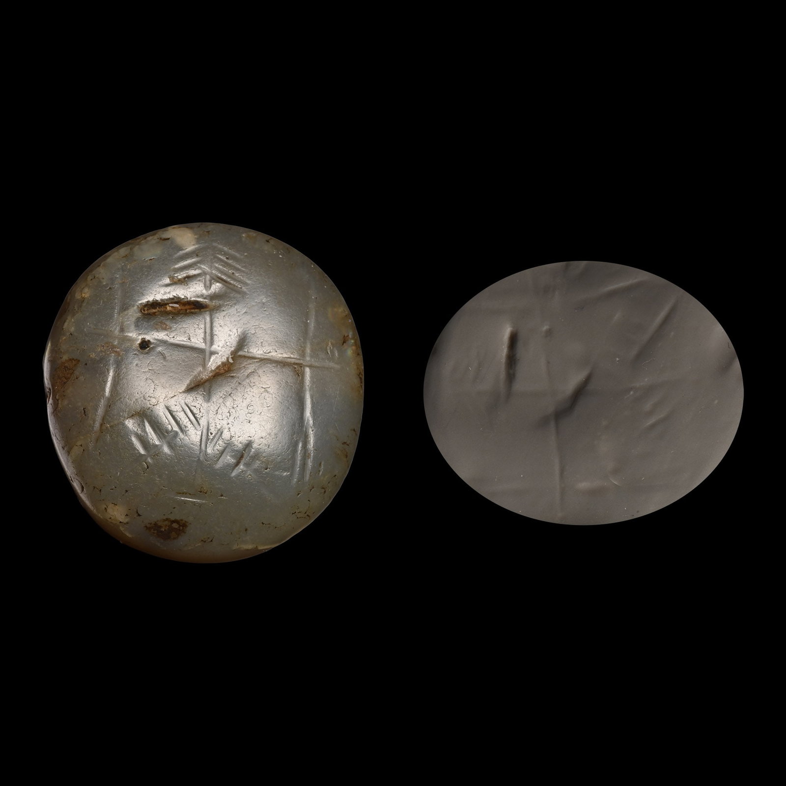 Large Sasanian Banded Agate Stamp Seal (1 of 1)