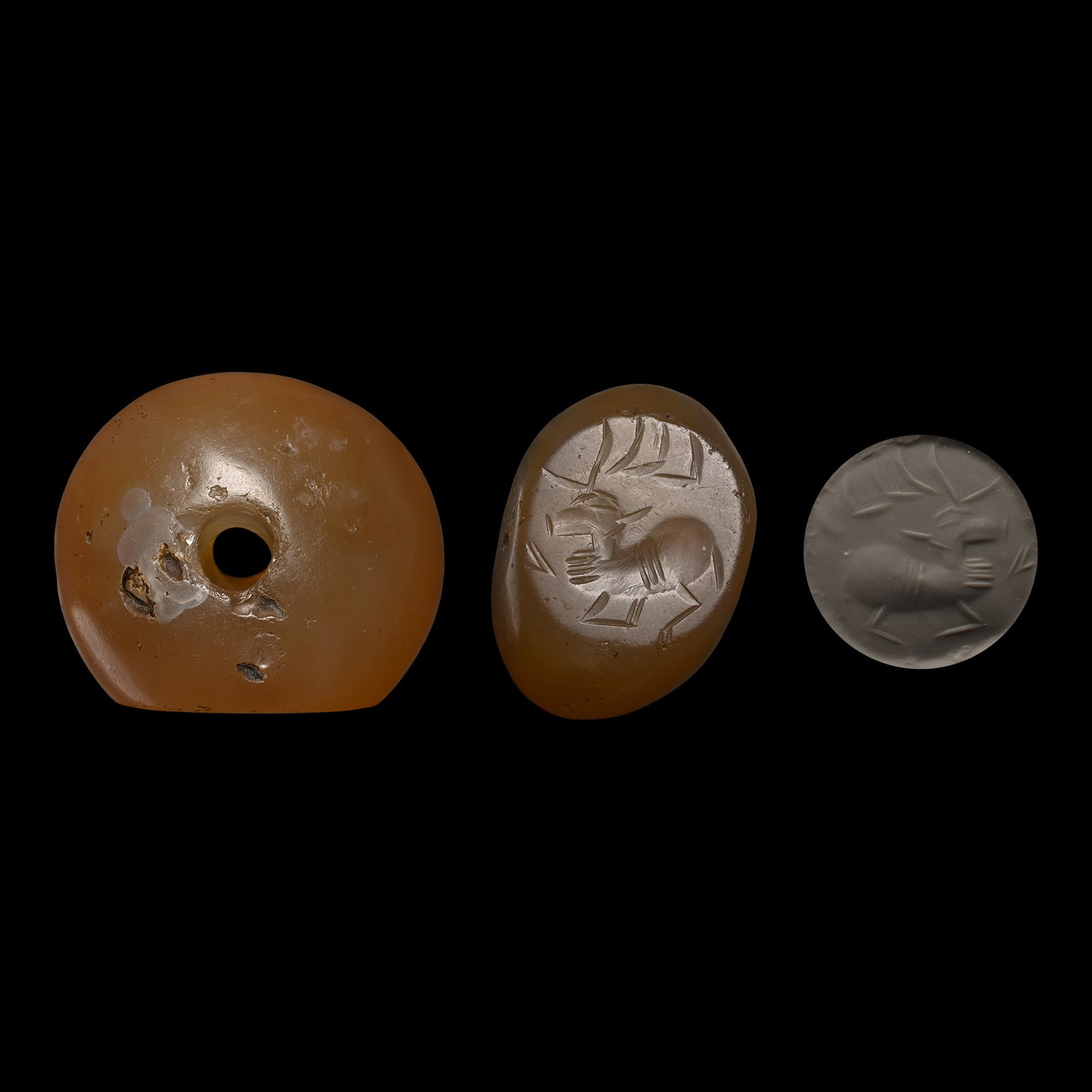 Large Sasanian Agate Stamp Seal with Antelope (1 of 1)