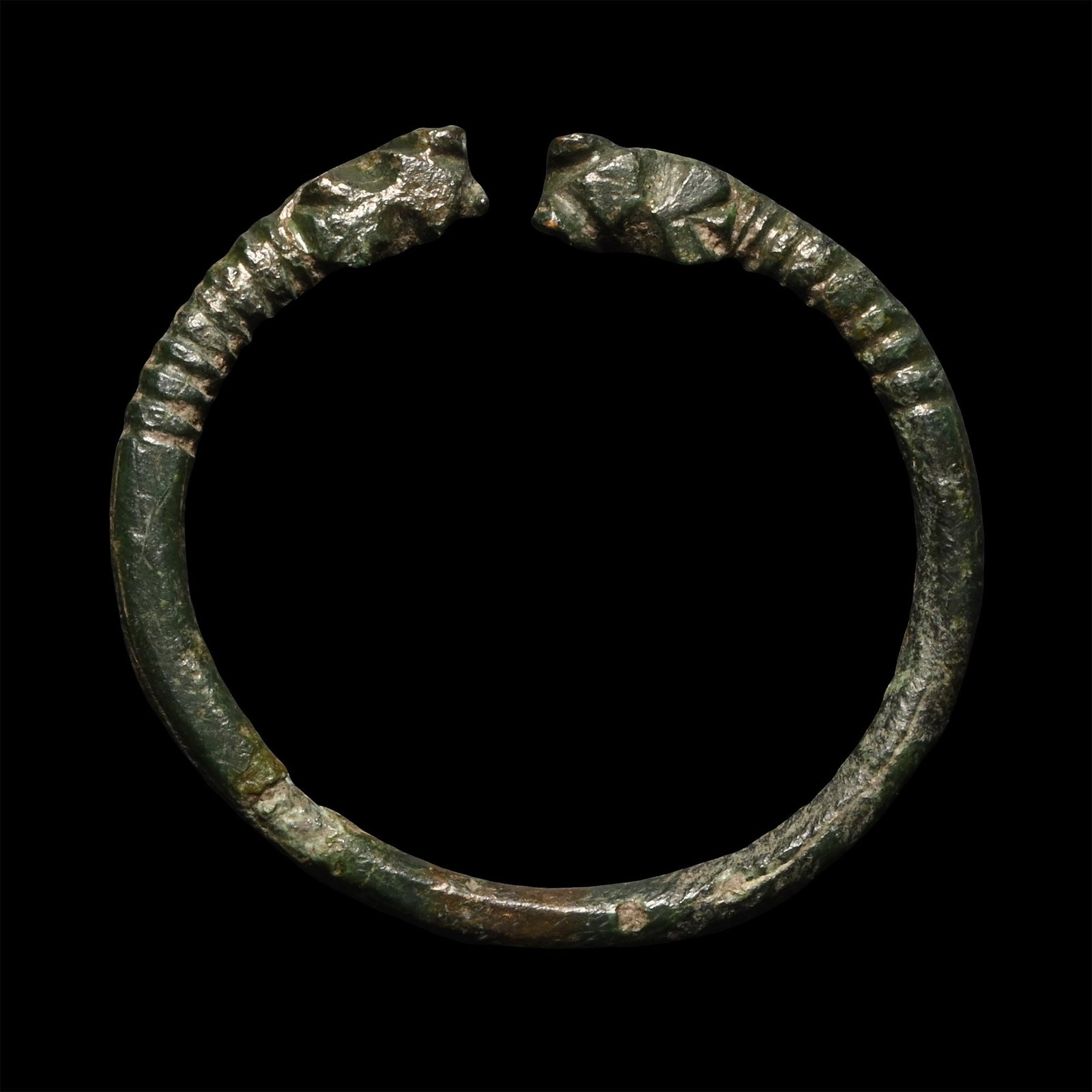 Viking Age Bronze Ring Brooch with Zoomorphic Terminals (1 of 1)