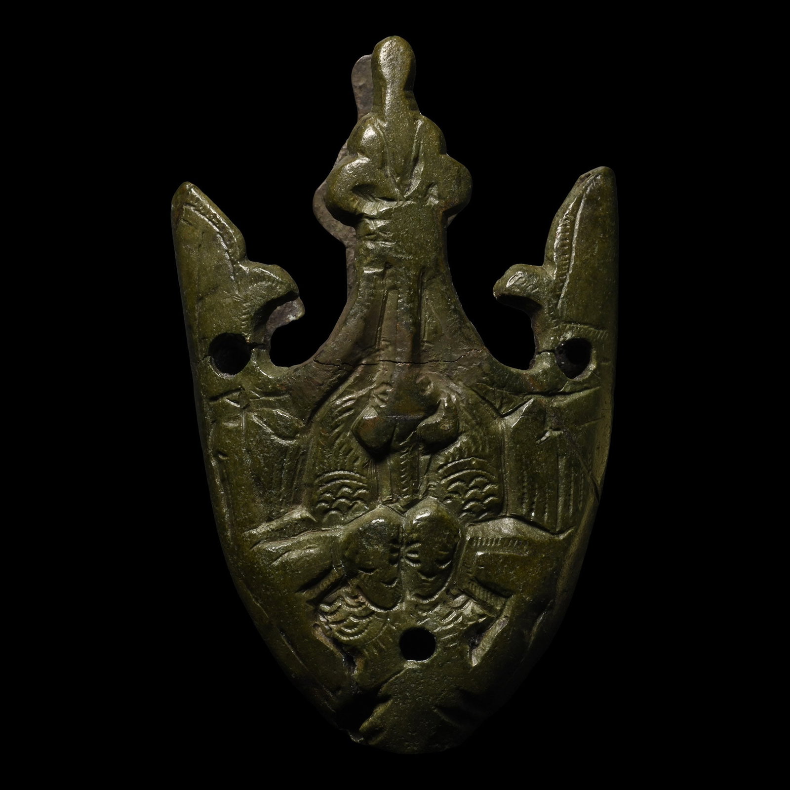 Viking Age Bronze Figural Sword Chape - 2