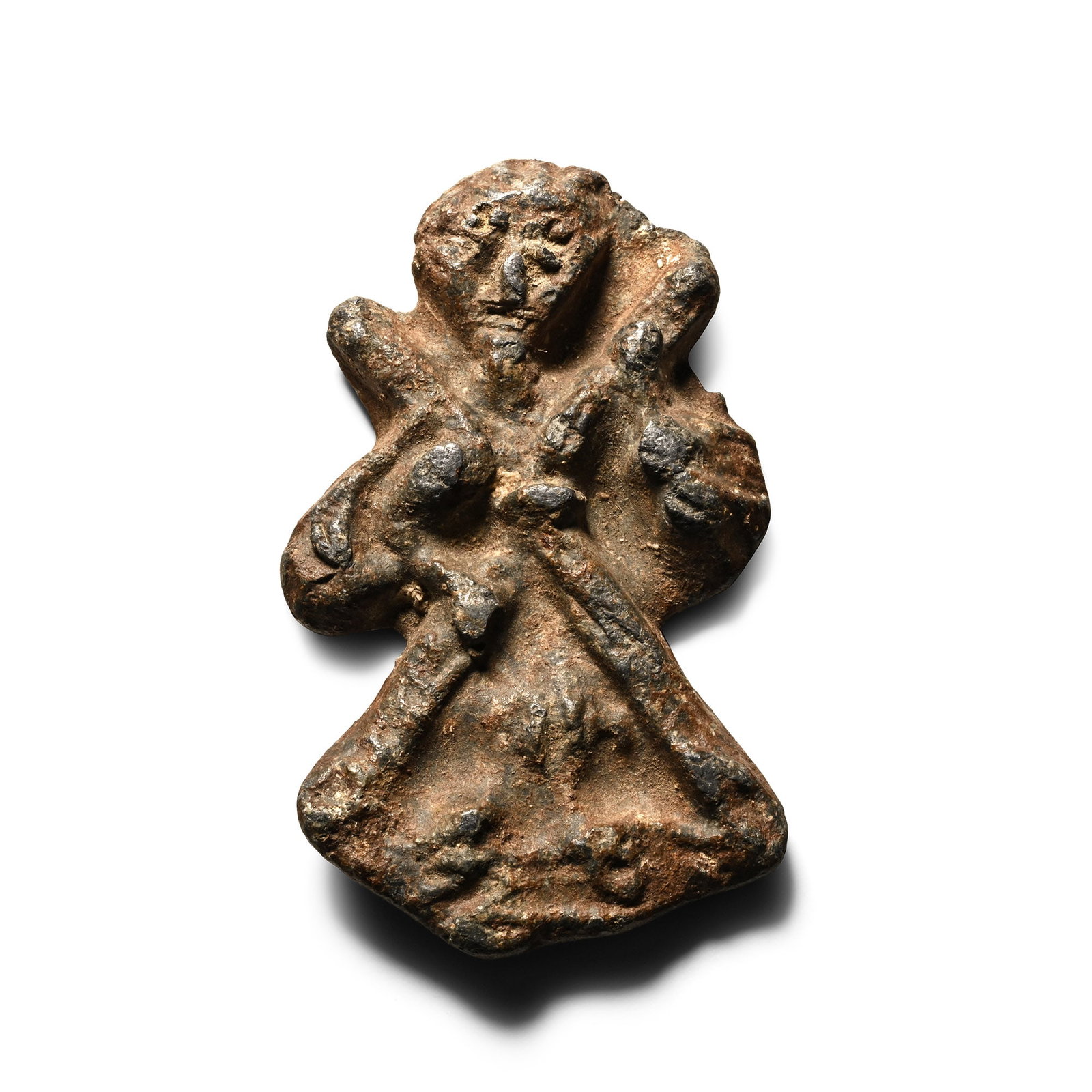 Medieval Lead Mount with X Behind Saint Andrew (1 of 1)