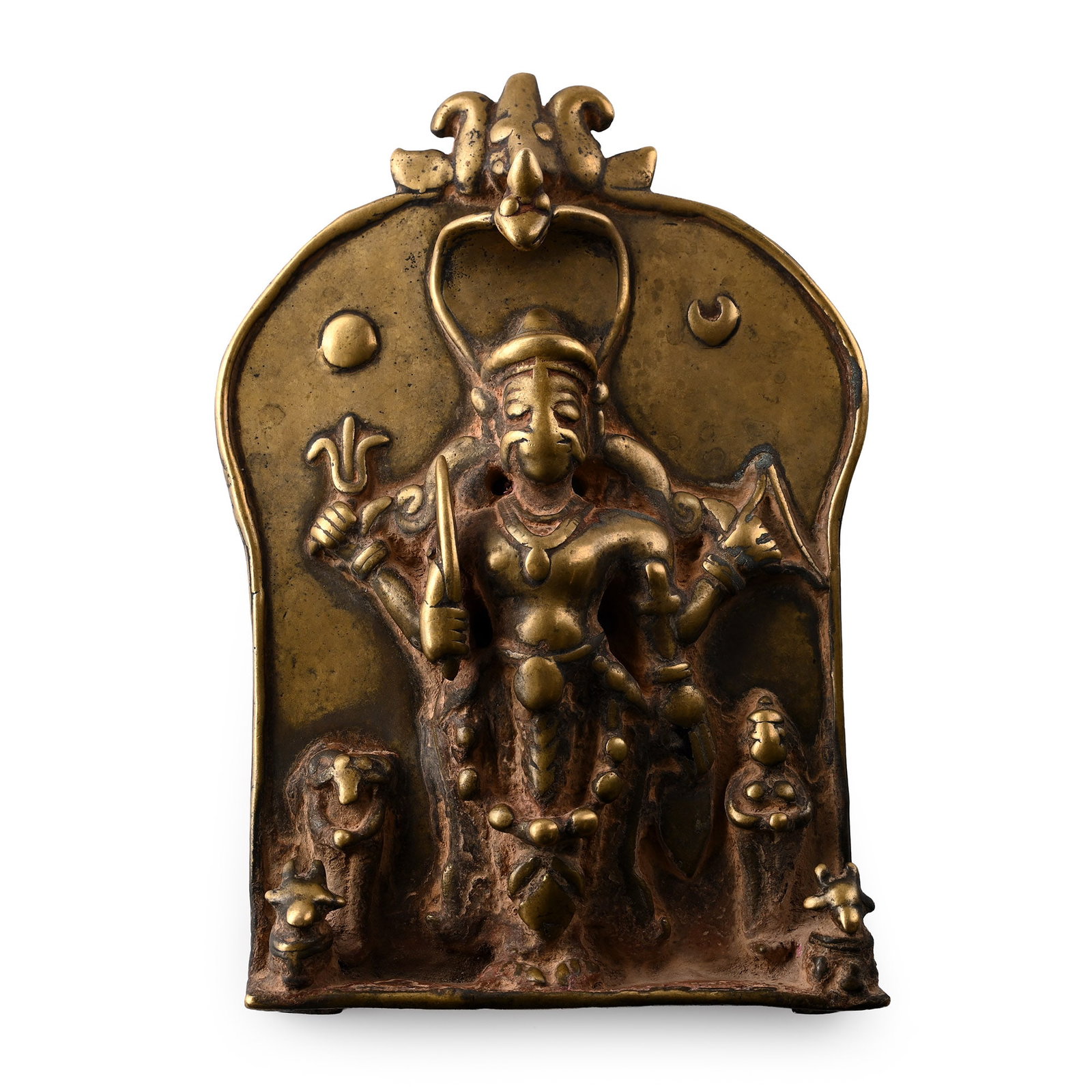 Sacred Copper-Alloy Plaque with Shiva and Attendants (1 of 1)