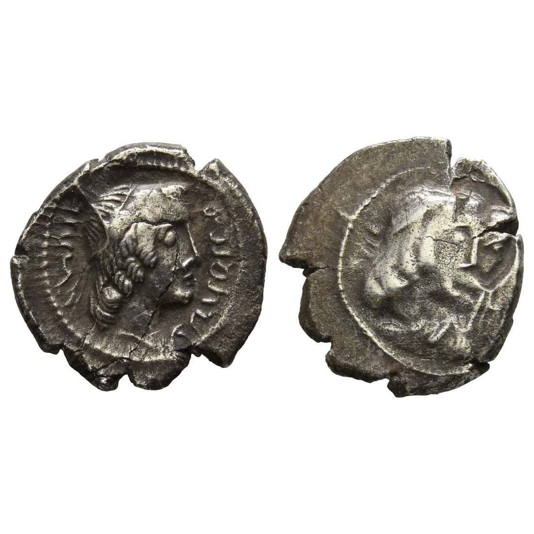 Nabataea, Obodas II, with Hagaru I AR Sela'-Drachm.: Dated RY 11 (20/19 BC). Petra mint. 'BDT MLKA' in Nabataean to right, diademed and draped bust of Obodas to right; 'ŠNT' and date 11 in Nabataean to left / Jugate diademed and draped busts of Obodas 