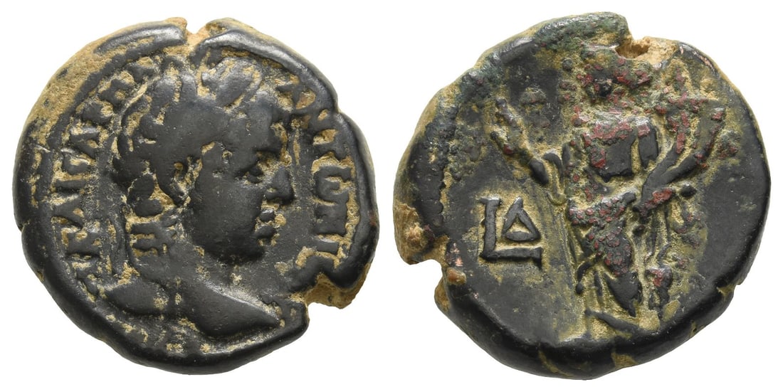 Elagabalus BI Tetradrachm of Alexandria, Egypt.: Dated RY 4 (AD 220/1). laureate head to right / Homonoia standing facing, head to left, holding double cornucopiae and raising right hand; L (date) in left field. RPC VI Online 10082; Köln 2328; Datt