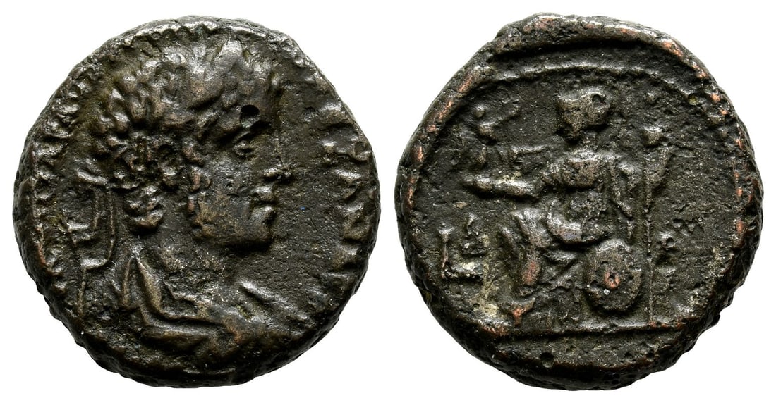 Severus Alexander BI Tetradrachm of Alexandria, Egypt.: Dated RY 4 (AD 224/225). Laureate, draped and cuirassed bust to right, seen from rear / Athena seated to left, holding Nike with wreath and sceptre; beside throne, shield; L ? (date) before. RPC VI On