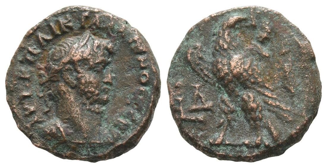 Gallienus BI Tetradrachm of Alexandria, Egypt.: Dated RY 14 (AD 266/7). laureate and cuirassed bust to right / Eagle standing to left, head to right, holding wreath in beak; to right, palm; L I (date) to left. RPC X Unassigned ID 75547; Dattari 528