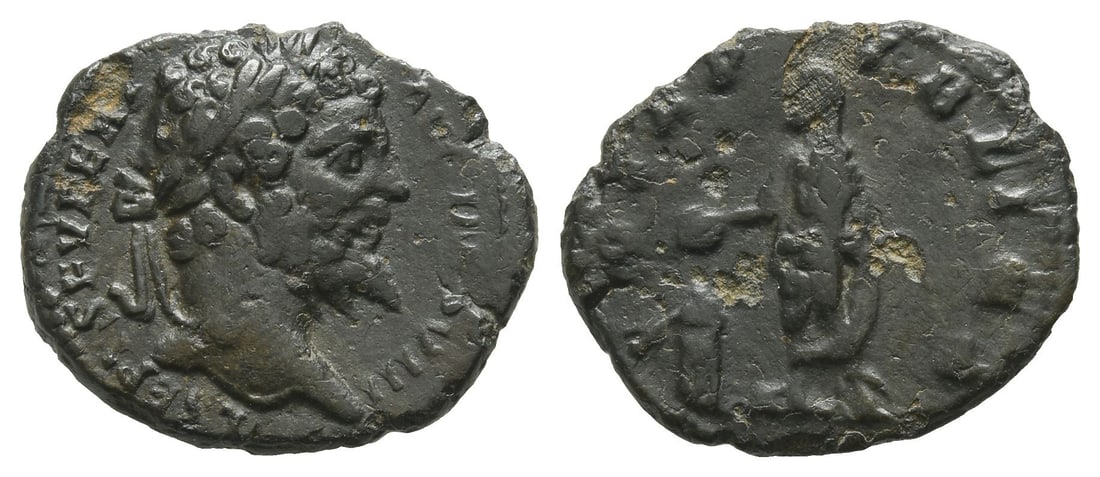 Septimius Severus 'Limes Denarius'.: AD 193-211. L SEPT SEV PERT AVG IMP VIII, laureate head to right / VOTA PVBLICA, Severus standing to left, veiled, holding patera over altar to left. RIC 96a; RSC 777; BMCRE 178-180. 2.38gr, 19mm, 1h.