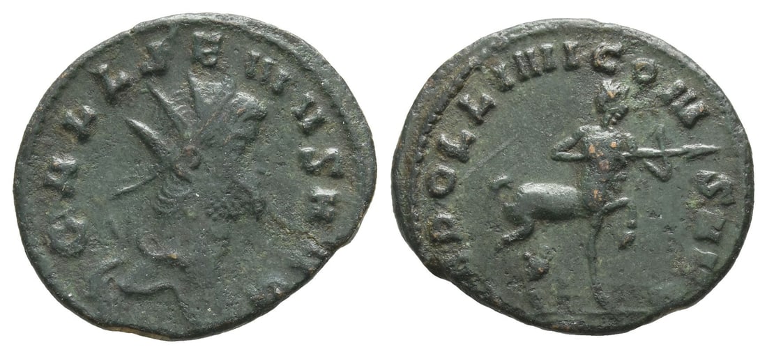 Gallienus BI Antoninianus.: AD 267-268. Rome mint. GALLIENVS AVG, radiate head to right / APOLLINI CONS AVG, centaur walking to right, drawing bow; [Z] in exergue. RIC V.1 163 (sole reign); MIR 735b; RSC 72. 3.22gr, 22mm, 12h. P